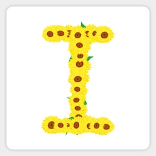 Sunflowers Initial Letter I (White Background) Magnet